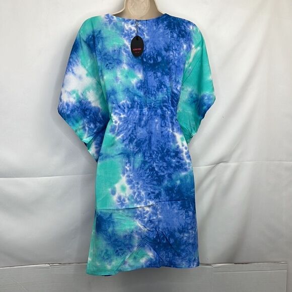 Adome Blue and Green Tie Dye Beach swim cover up NWT size small - Picture 8 of 13